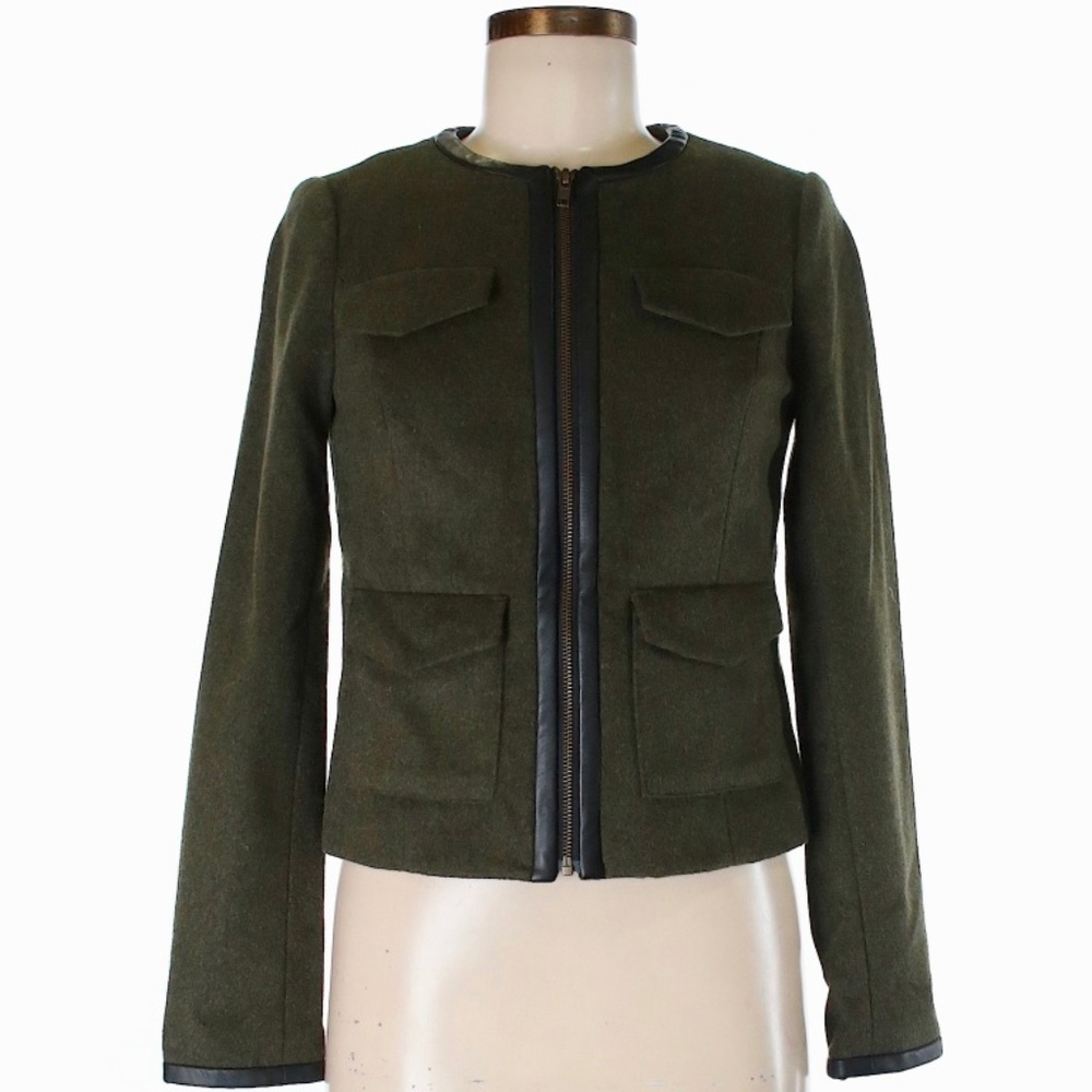 NWOT - The Limited - Wool and leather trim coat